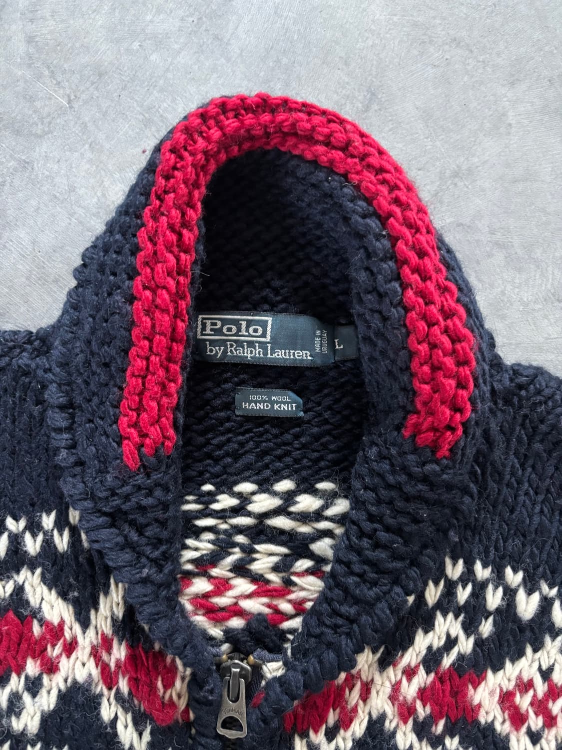 Polo 폴로 랄프로렌 노르딕 성조기자수 울 핸드 니트 코위찬 상품이미지5