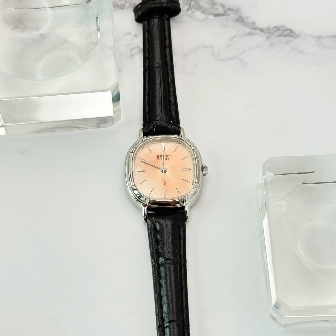 80s90s 빈티지 세이코 오벌 핑크 그라데이션 워치 상품이미지8