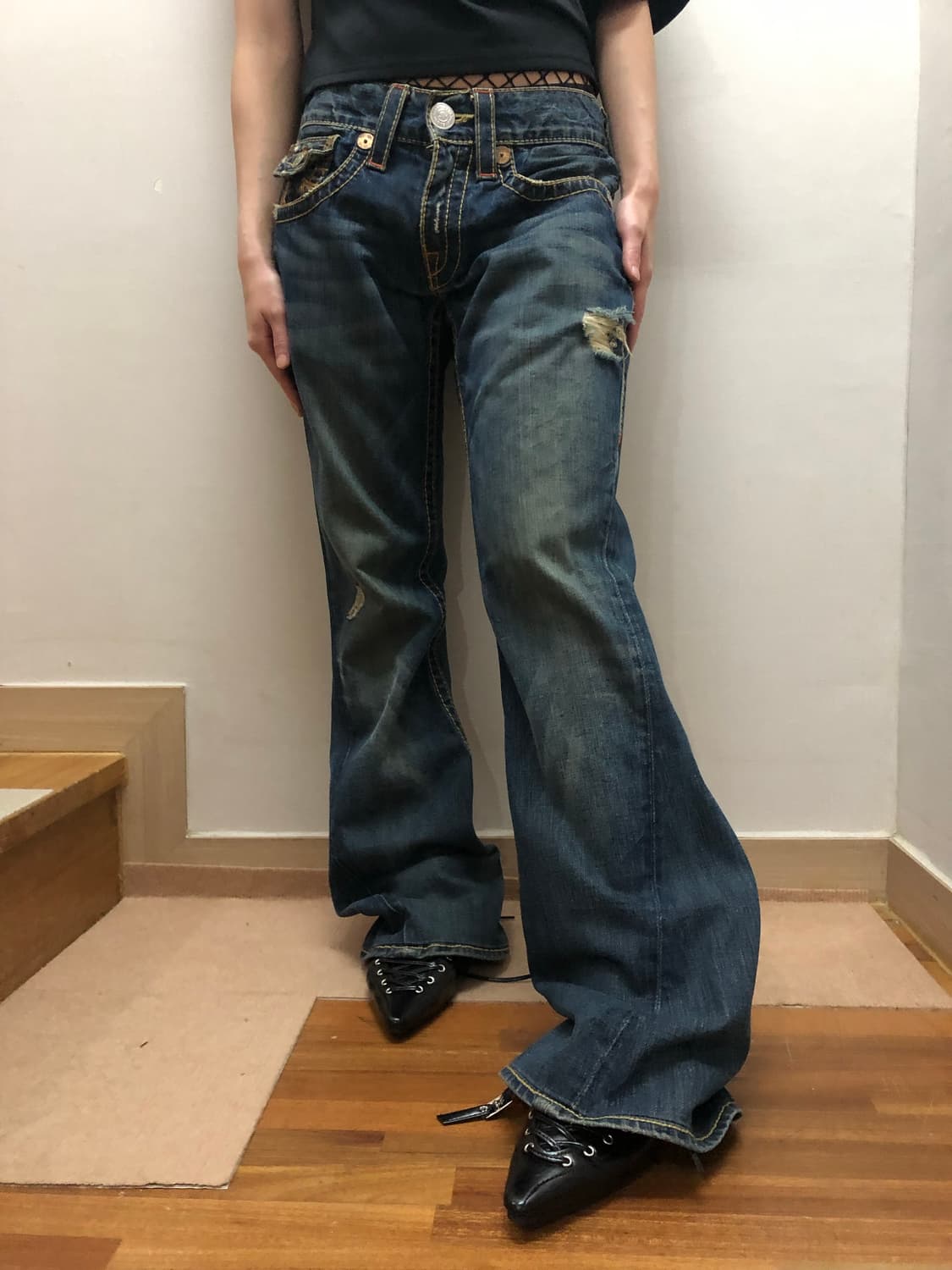 빈티지 트루릴리젼 데님 워싱 팬츠 상품이미지4