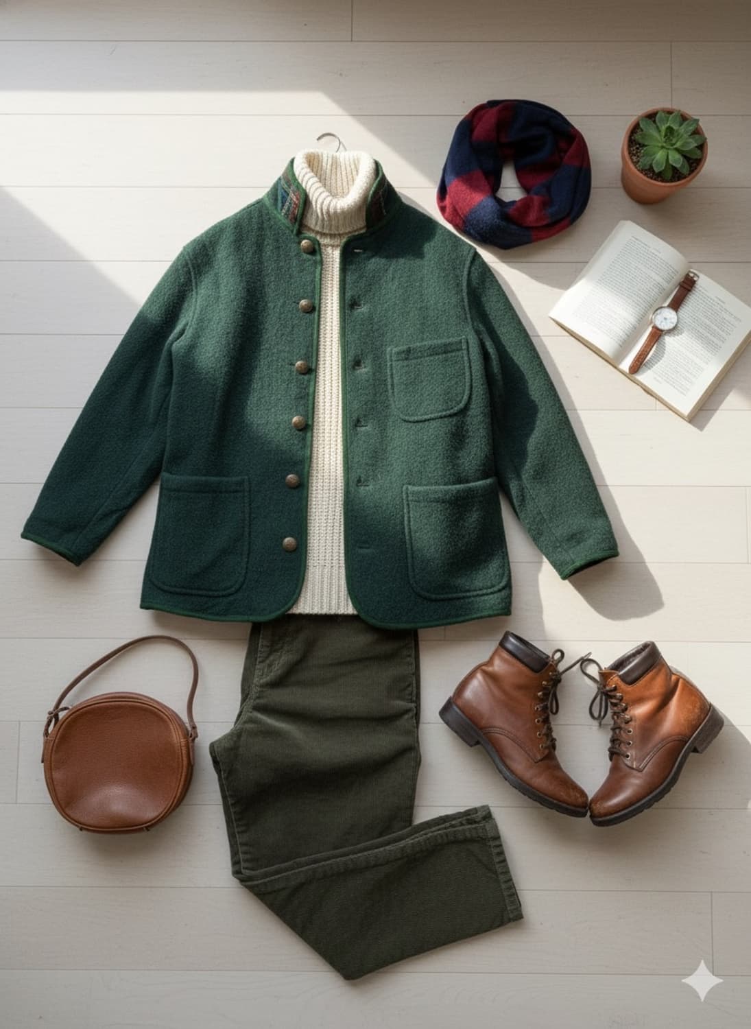 빈티지 그린 티롤리안 울자켓 상품이미지3