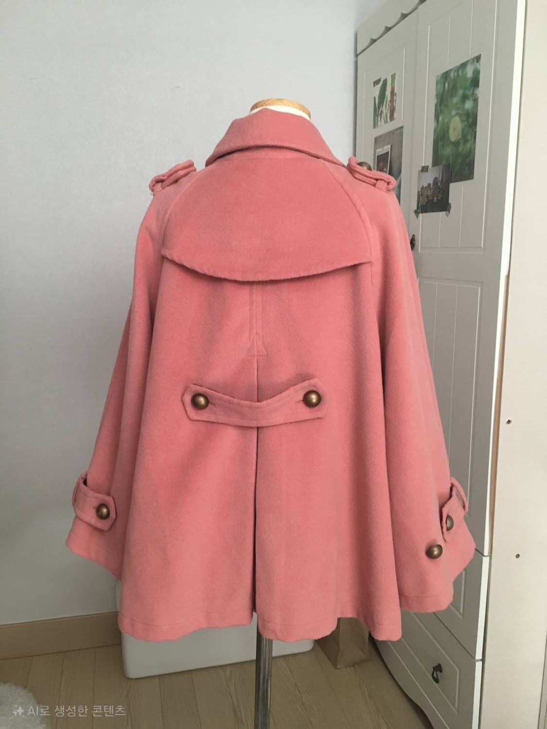 일본빈티지 핑크 케이프 숏 자켓 라떼 로걀 히메 시허니 양산형 상품이미지2