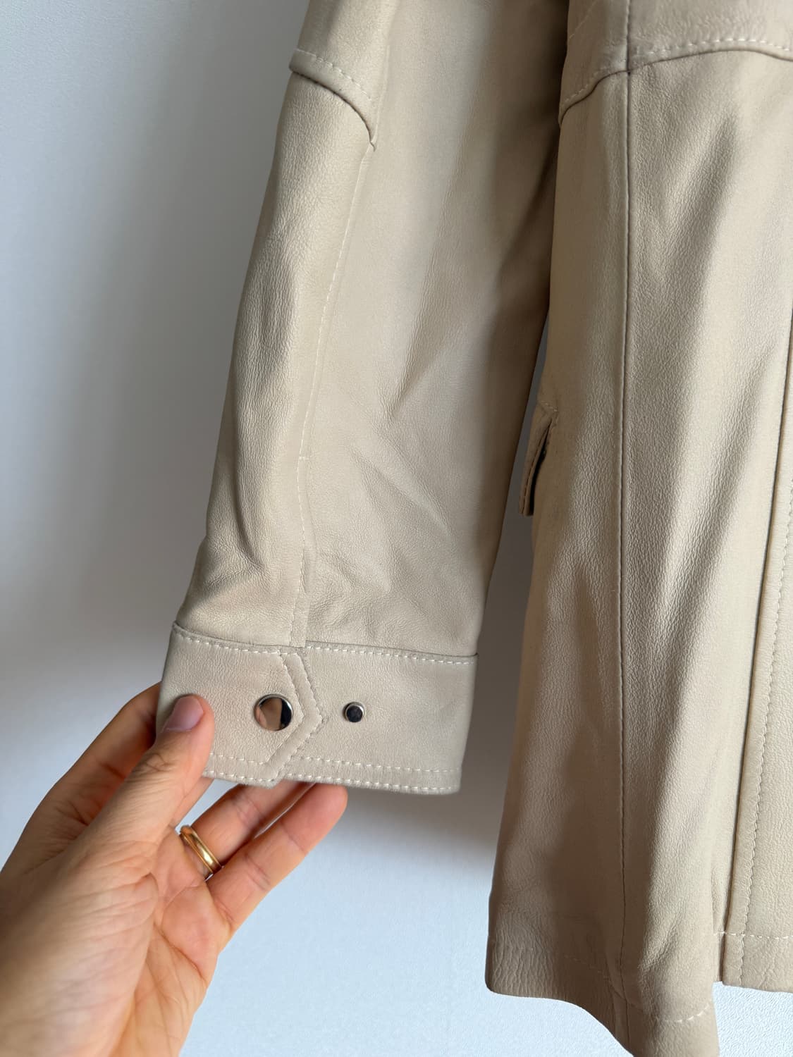 Pre owned 코트레더 자켓(염소가죽) 상품이미지4