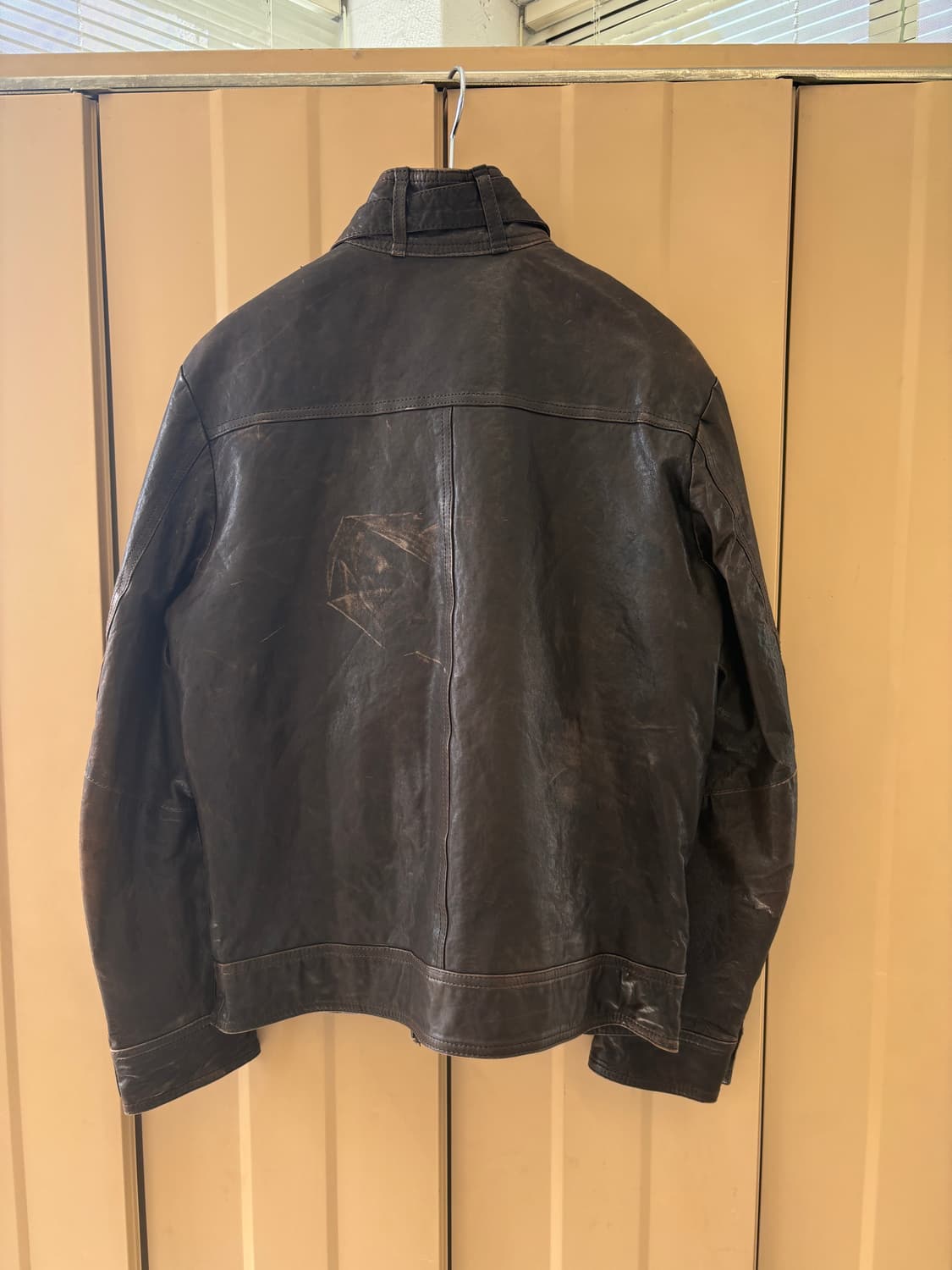 슬림 하이넥 레더 자켓 상품이미지8