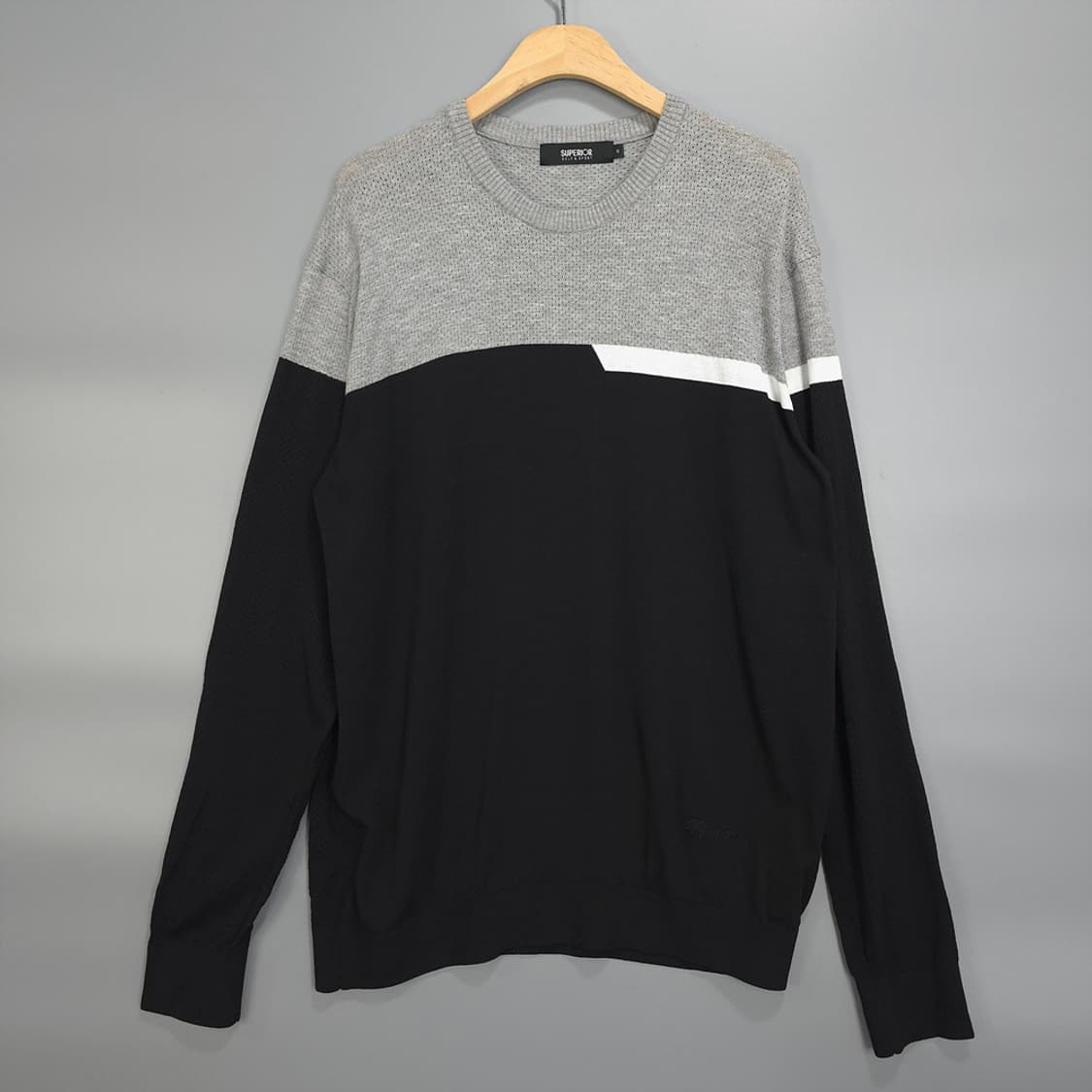 수페리어 SUPERIOR 골프 배색 니트 긴팔티 105 상품이미지1