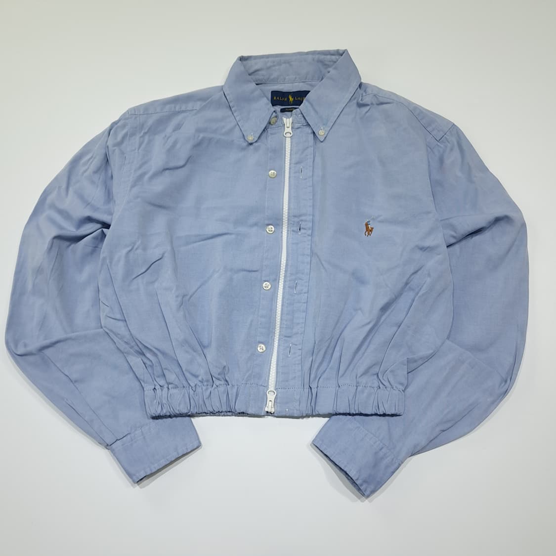 CK067 FREE 폴로 00s 리메이크 클래식블루 크롭 셔츠 상품이미지1