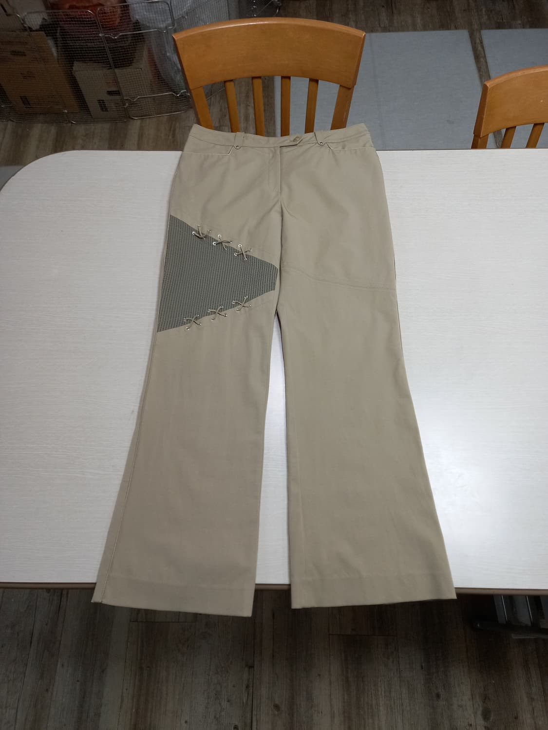 30 황성희 스판 플레어 면바지 베이지 30-233 상품이미지1