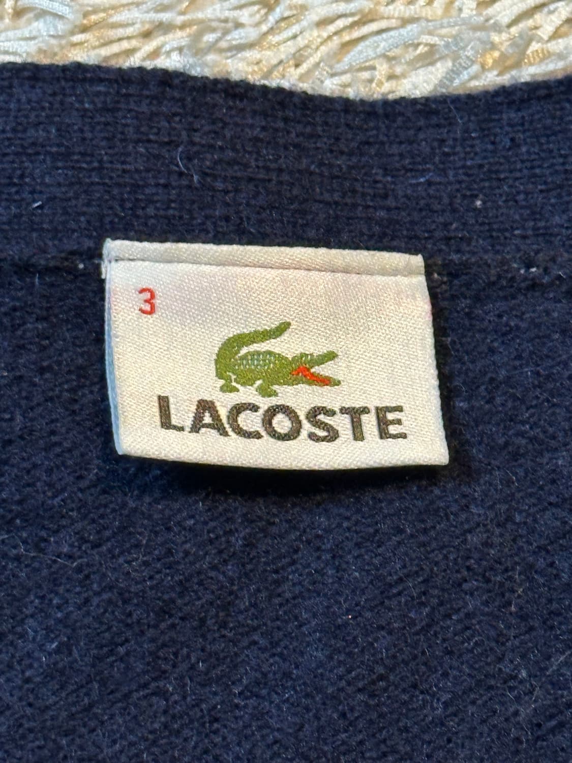 라코스테 LACOSTE 브이넥 울 가디건 네이비 상품이미지5