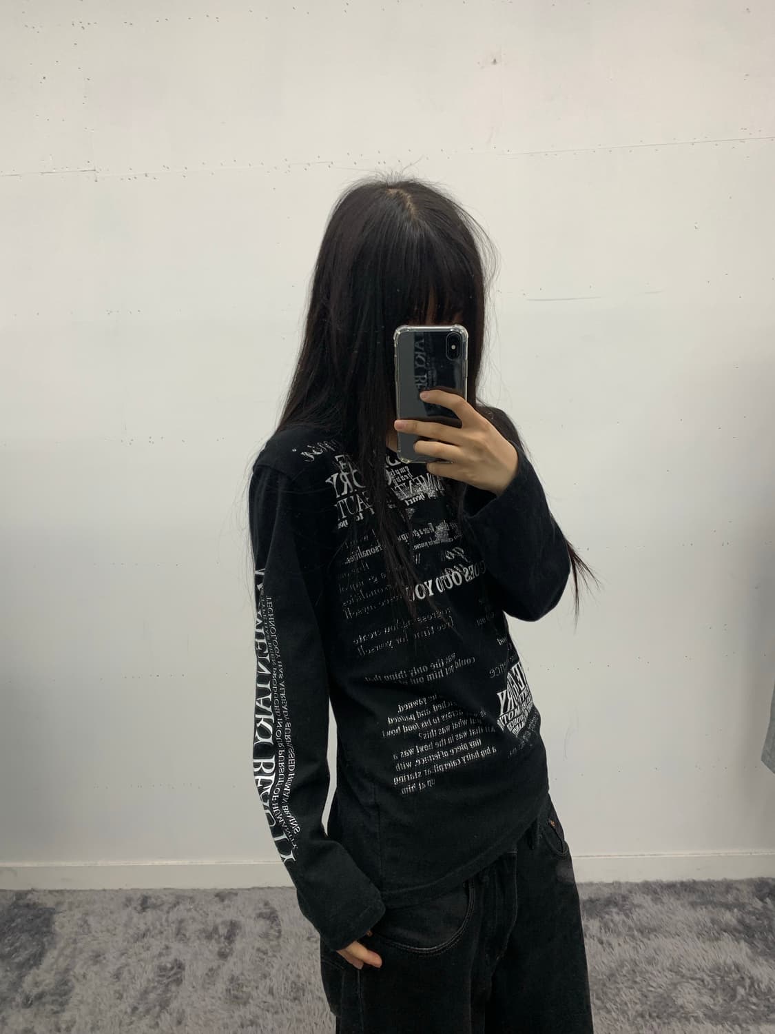 Fly beans 펑크 글리터 프린팅 y2k 롱슬리브 상품이미지1