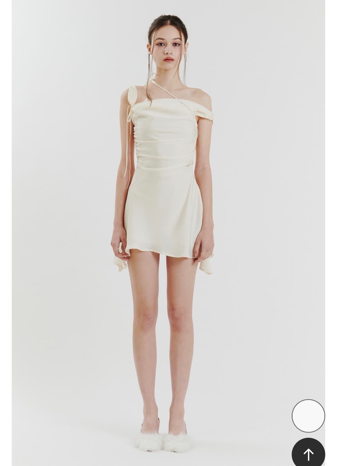 DEW COWL SATIN DRESS cream Msize 상품이미지4