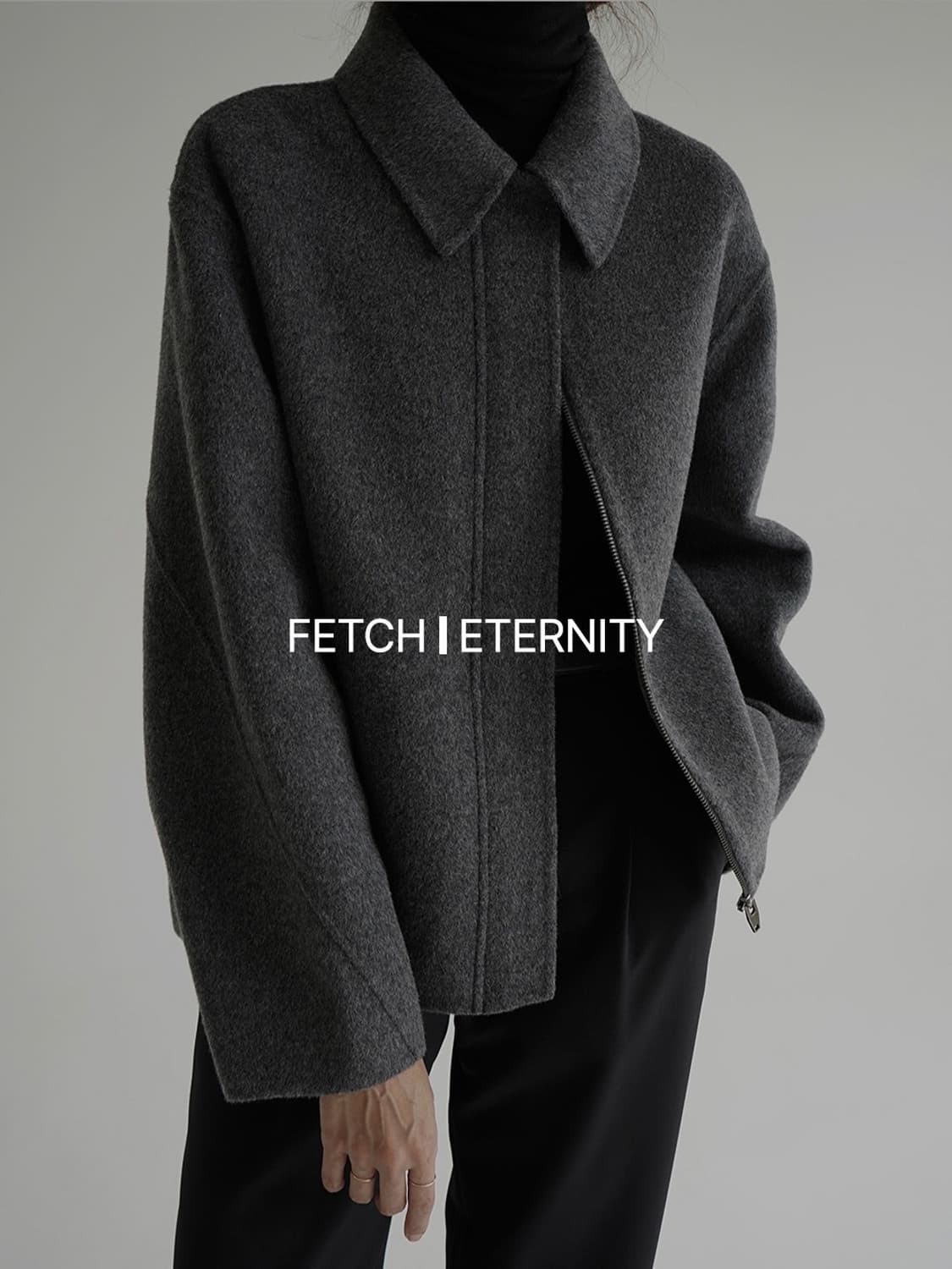 페미니크 Zip-up Half Handmade Coat (black) 상품이미지1