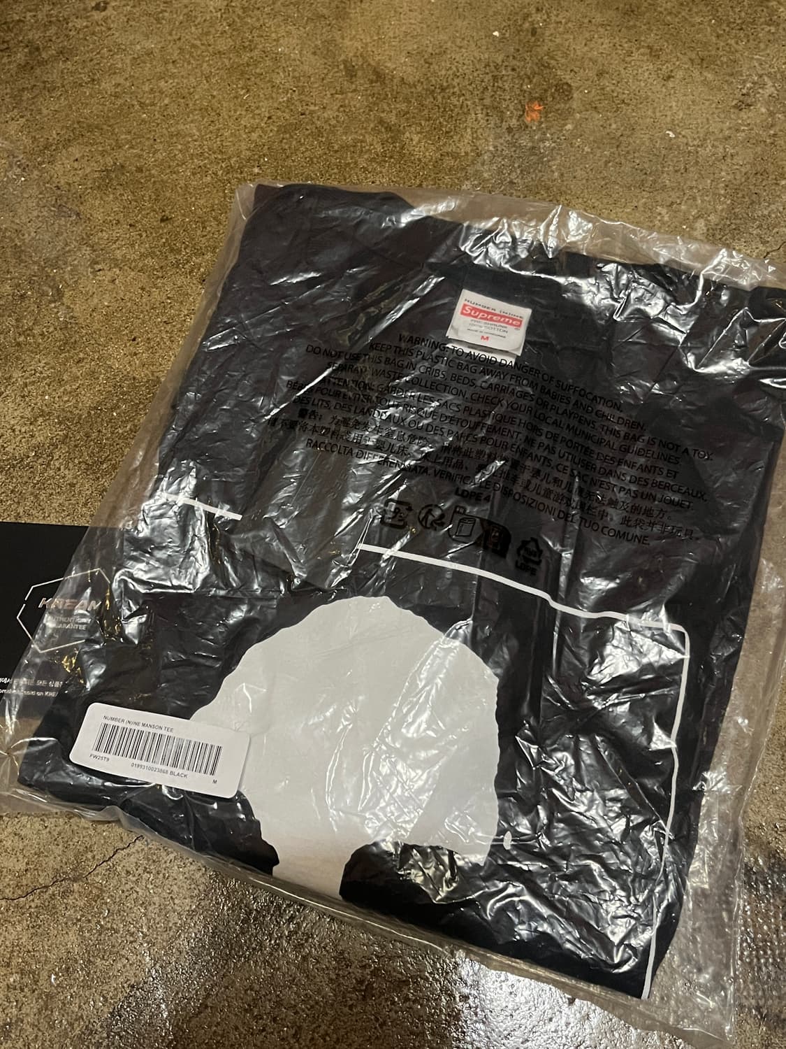 슈프림 넘버나인 맨슨 티셔츠 블랙 M 상품이미지2