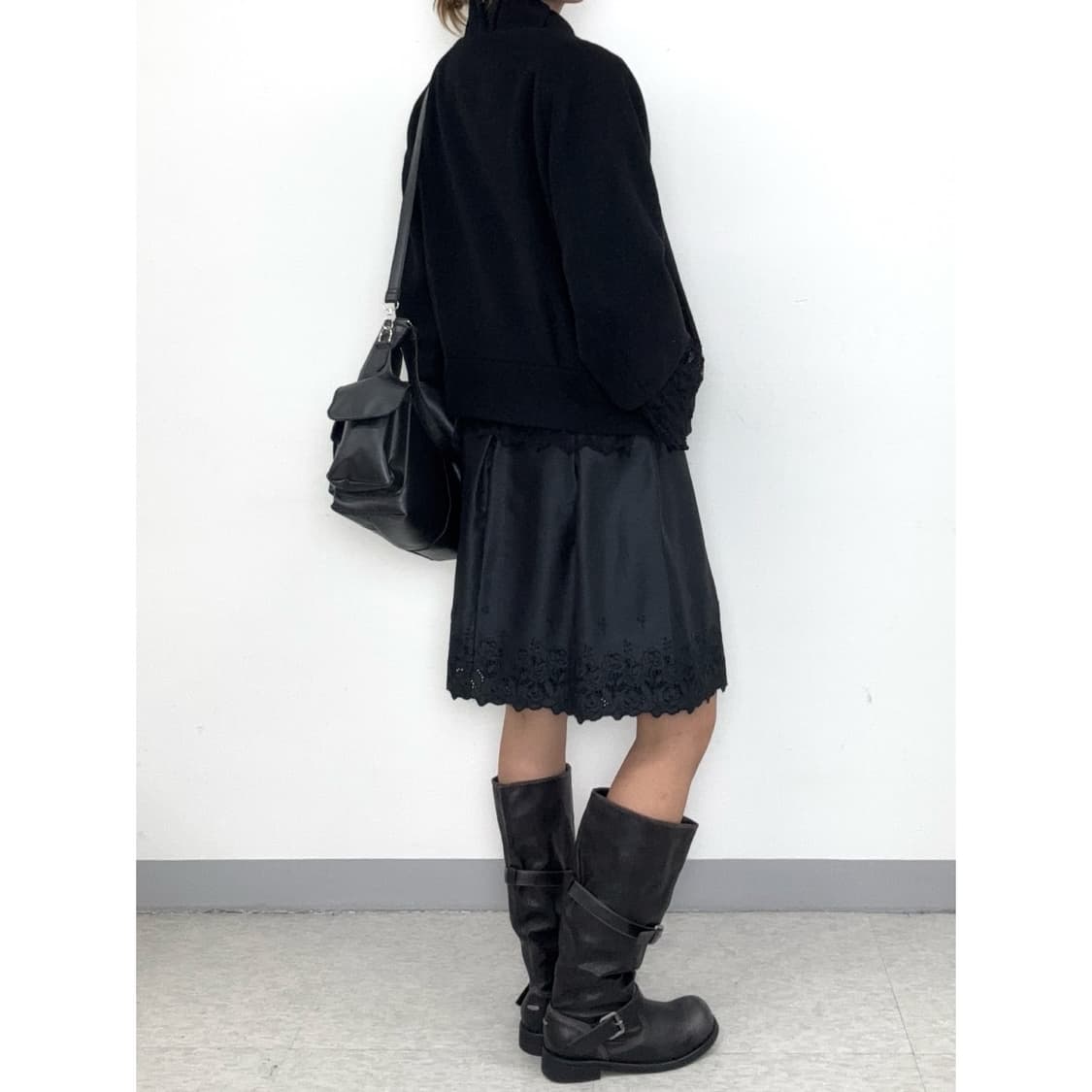 빈티지 블랙 울 자켓 하프 코트 상품이미지4