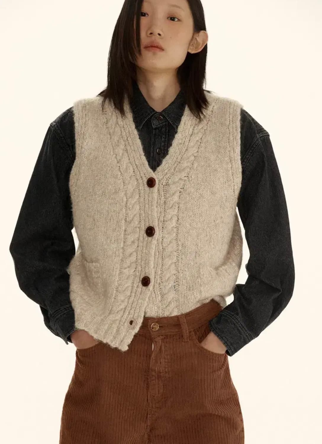 sienne Kevin Italy Vest (Beige) 상품이미지2