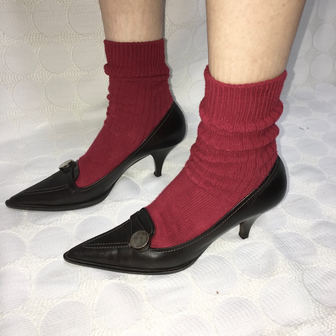 PRADA 다크 브라운 포인티드 토 하이힐 상품이미지2