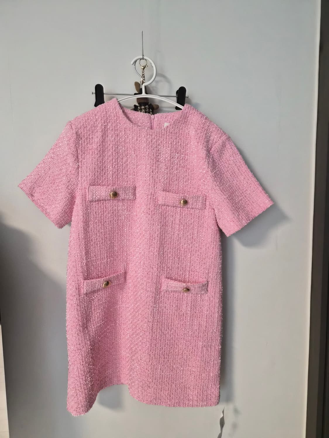 새상품 러블리 핑크 트위드 미니 원피스 (하객룩/데이트룩 추천) 상품이미지4