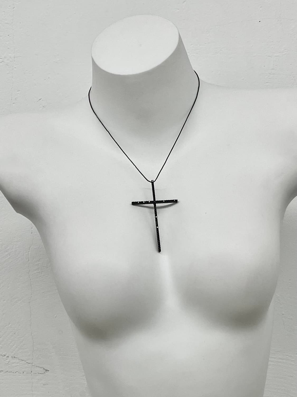 블랙 십자가 큐빅 네크리스 상품이미지3