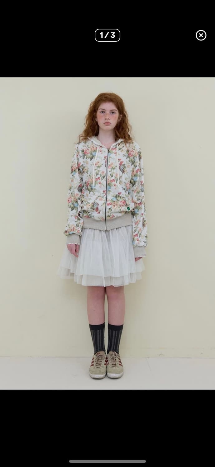 노컨텐츠 Flower Lace Zip-up_ivory 상품이미지1