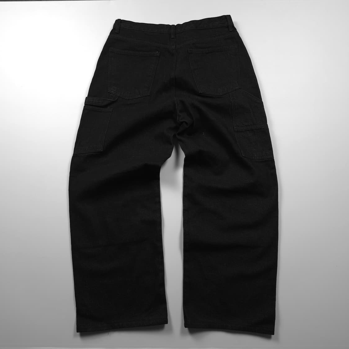 아메카지 빈티지 더블니 블랙 워크 팬츠 (L) 상품이미지2