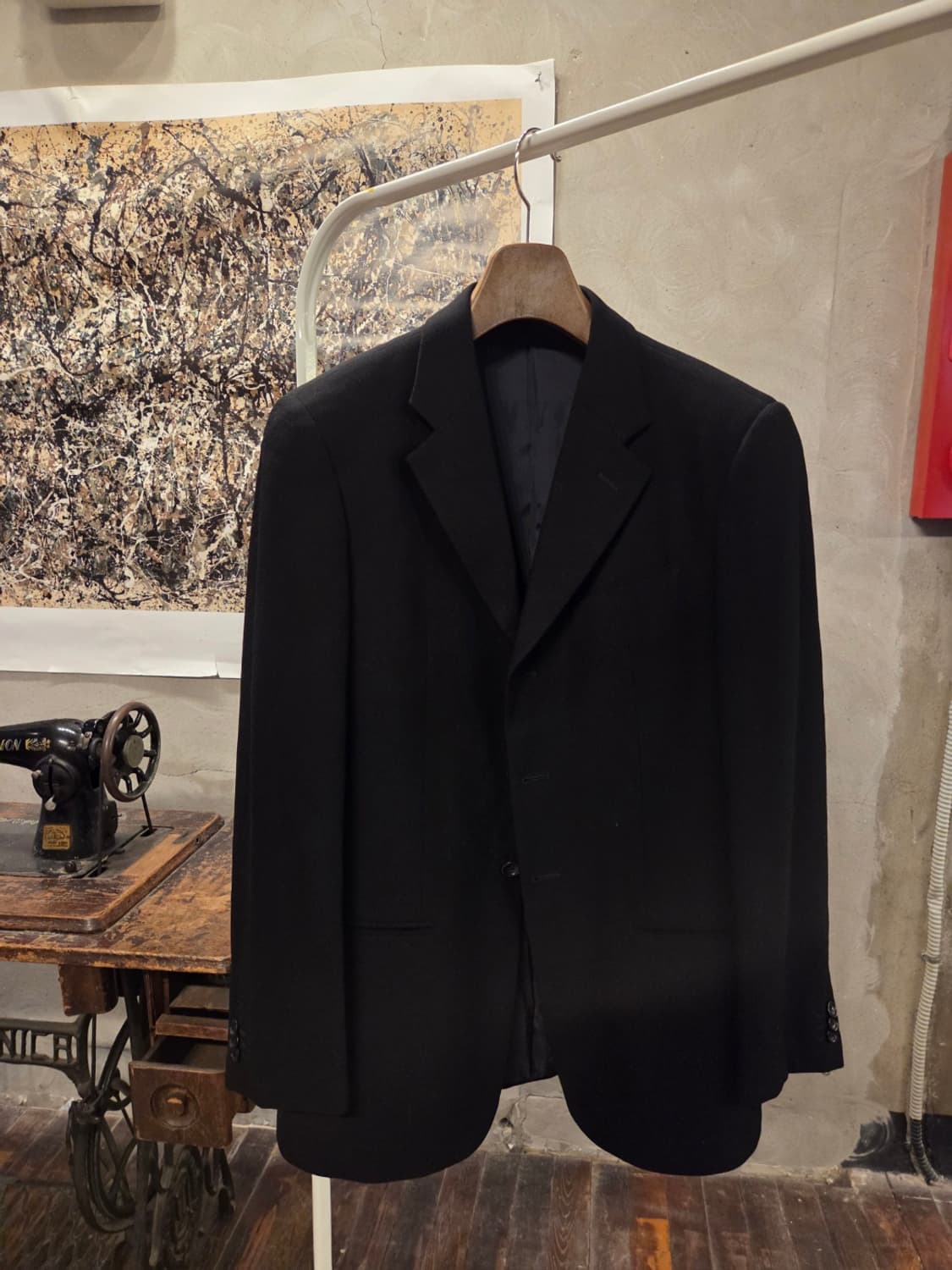 아르마니 꼴레지오니 블랙 테일러드자켓 상품이미지1