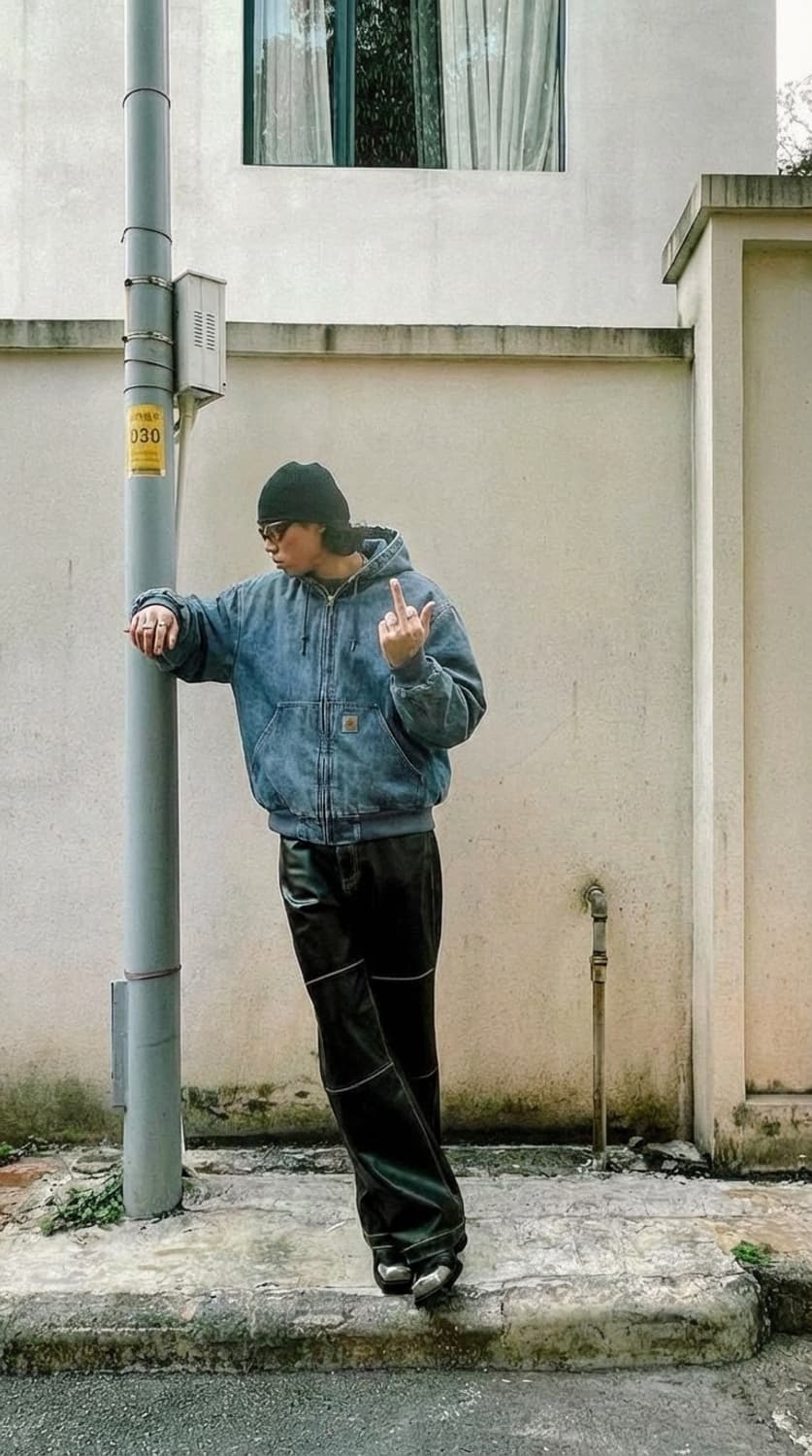 칼하트 WIP OG 엑티브 데님 후드집업자켓 상품이미지1