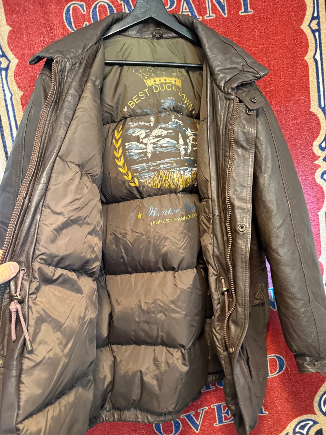 90년대 Leather Duckdown Parka XXL 상품이미지2