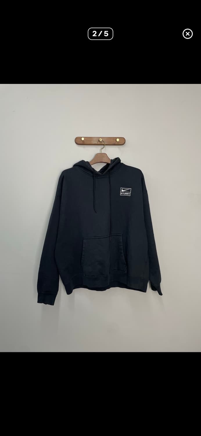 나이키X스투시 NRG RA 워시드 풀오버 블랙 후드티 A3679  상품이미지2