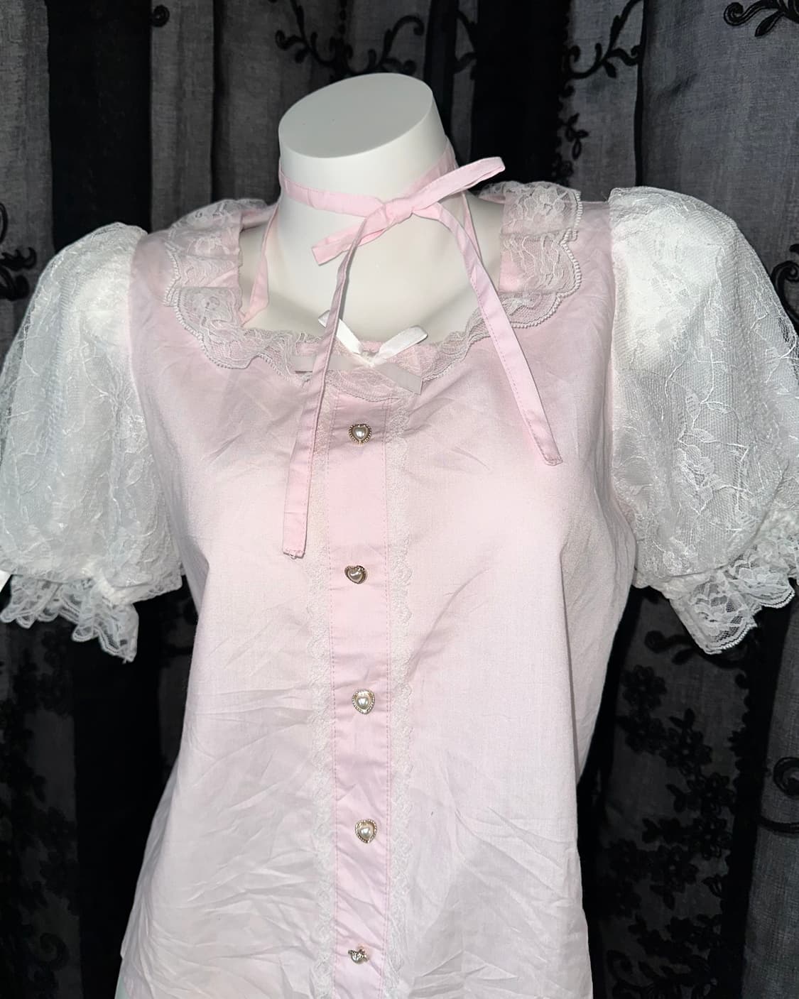 pink ribbon blouse 상품이미지2