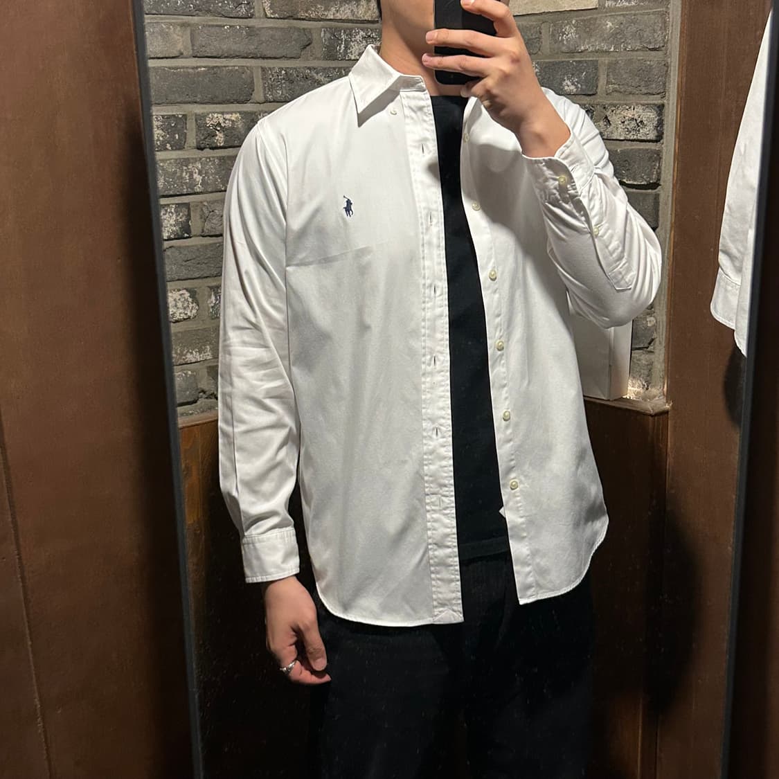 S) 폴로 랄프로렌 클래식 화이트 옥스포드 셔츠 커스텀핏 상품이미지8