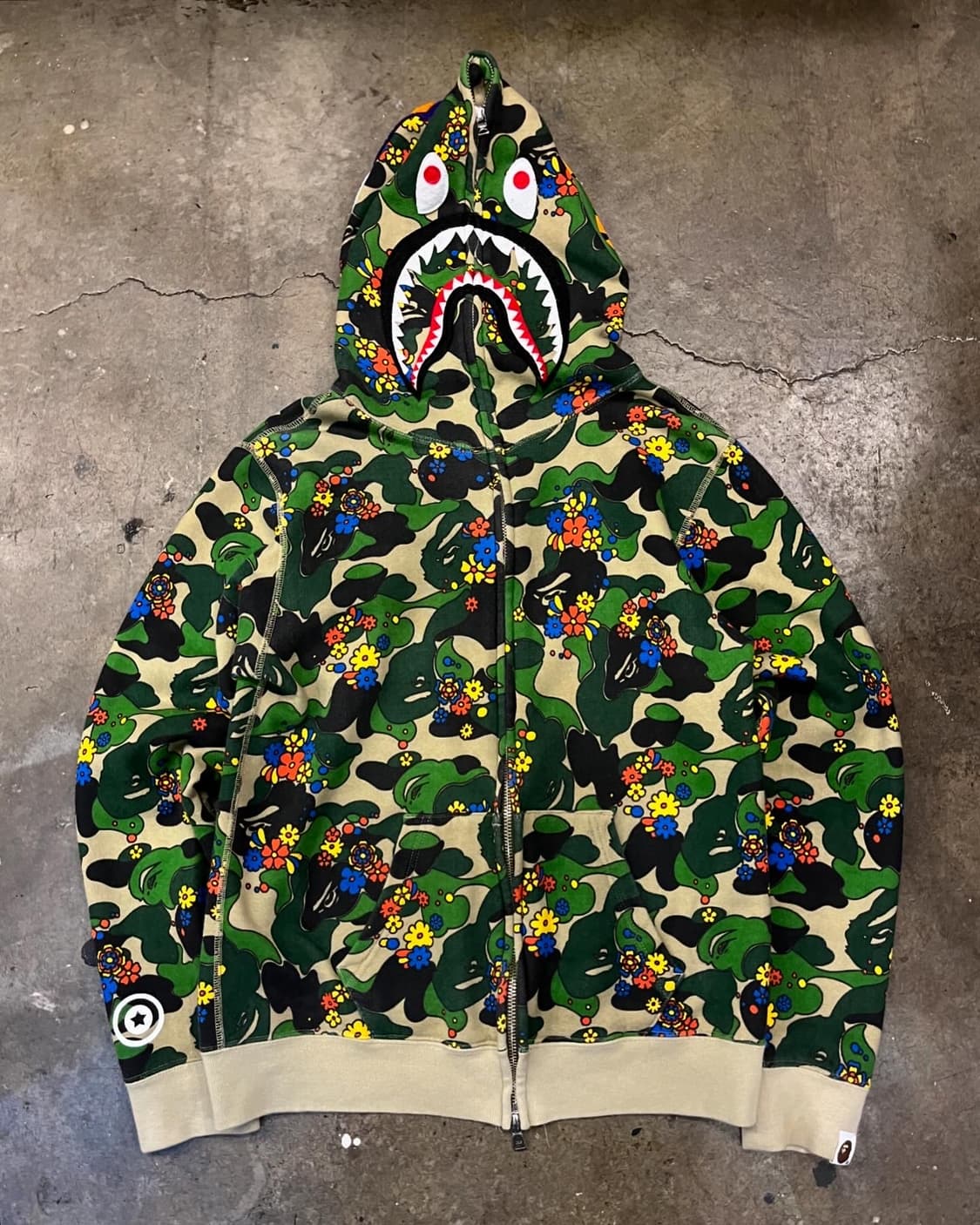 Bape Flower Camouflage Shark Hood Zipup 상품이미지6