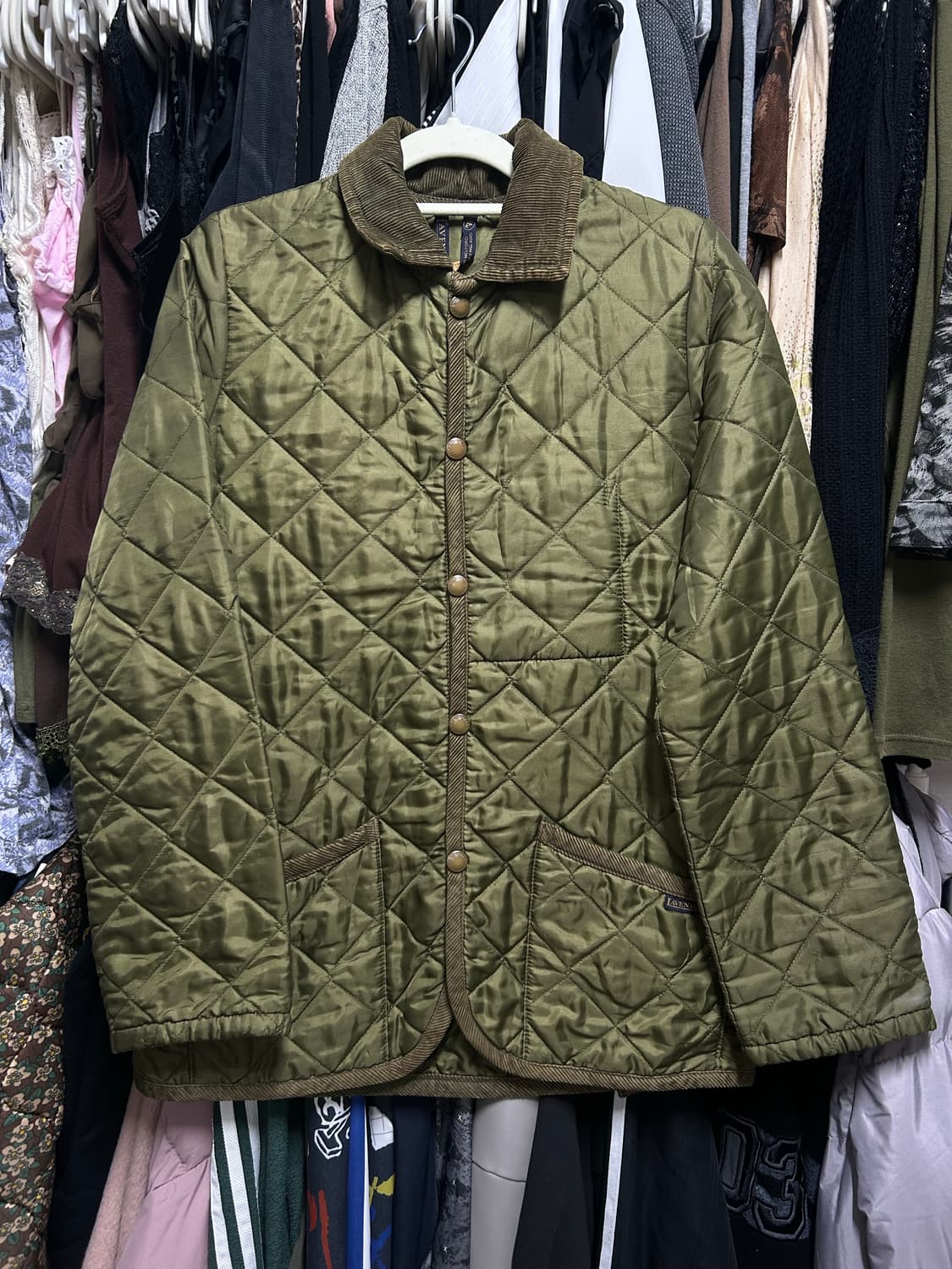 라벤햄 퀄팅자켓 그린올리브 상품이미지1