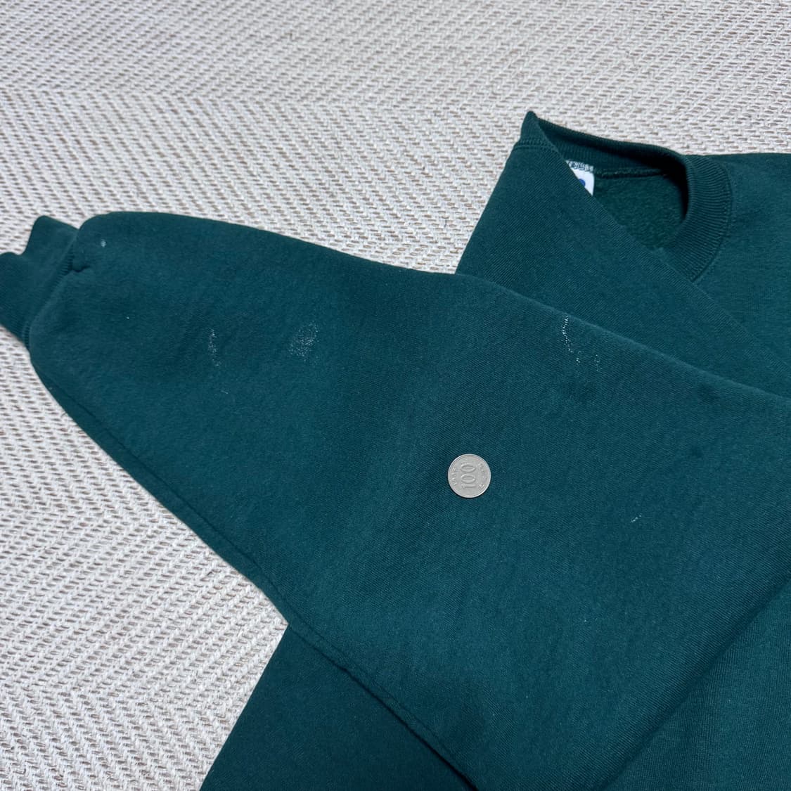 (XL)90s Russell Athletic 러셀 애슬레틱 그린 맨투맨 상품이미지5