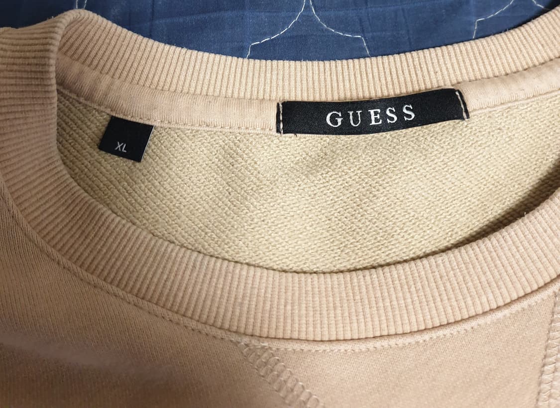 게스 자수 로고 오버핏 맨투맨 브라운 (XL) 상품이미지2