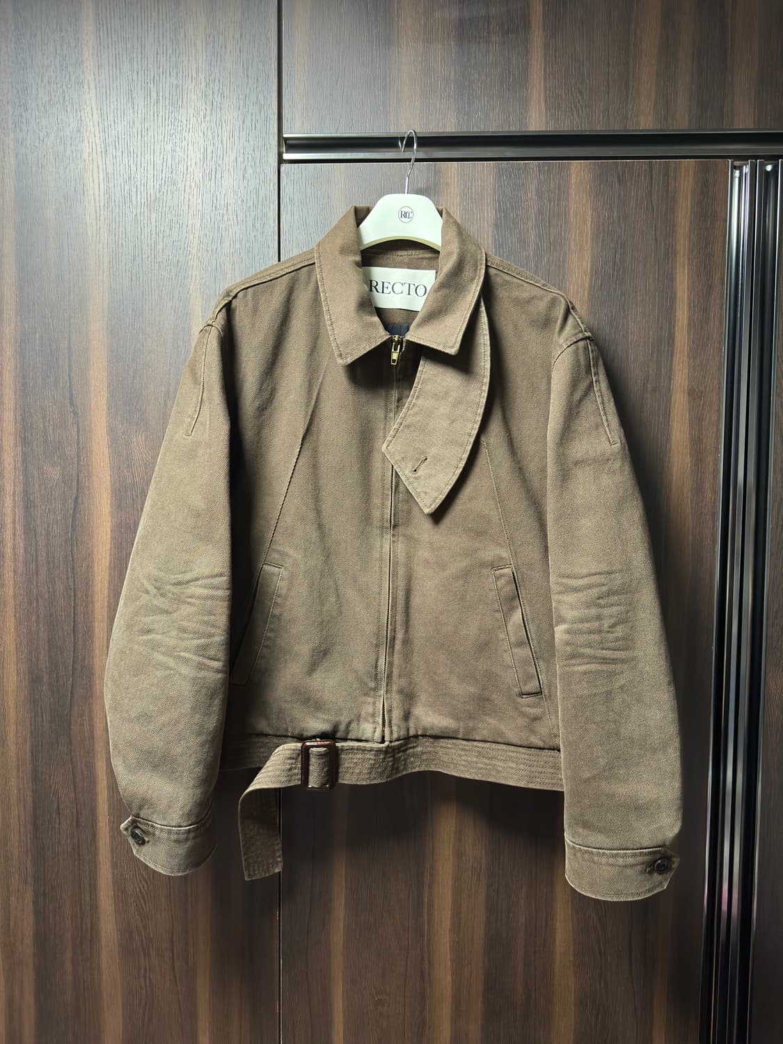 (M)렉토 24FW 빈티지 워시드 헤링턴 점퍼자켓 블루종 브라운 상품이미지1