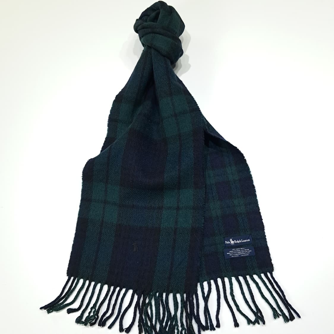 MX564 폴로 90s 이태리판 램스울 블랙워치 머플러 목도리 상품이미지2