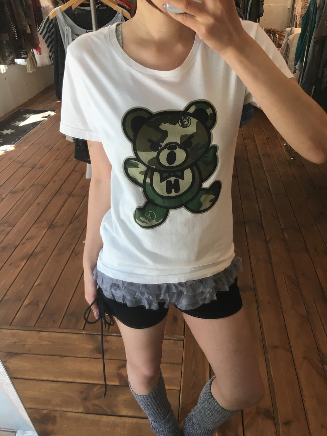 히스테릭글래머 카모 퍽베어 티셔츠 상품이미지4