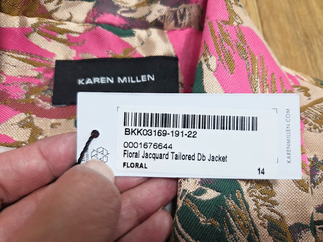 카렌밀렌(Karen Millen) 플로럴 자카드 테일러드자켓 66 새상품 상품이미지9