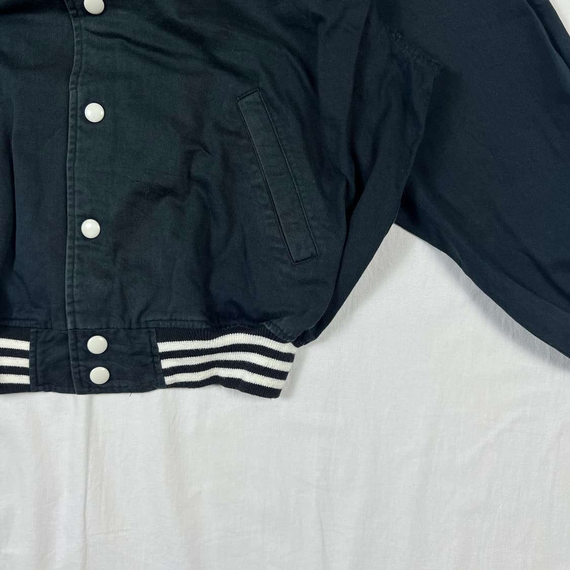 90’s 반작 van jac 빅로고 스냅 블루종 자켓 상품이미지5