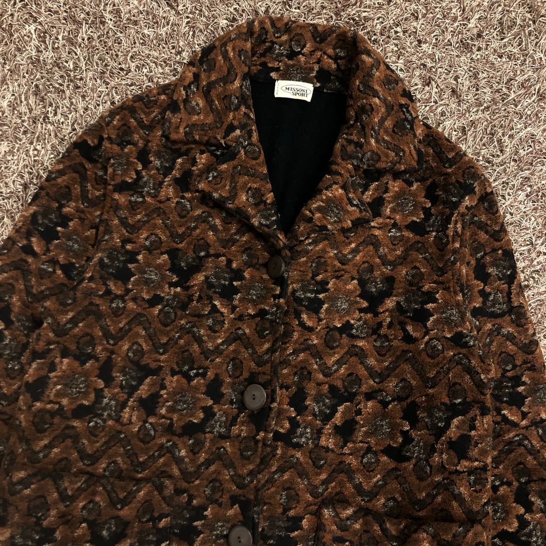 미쏘니 브라운 패턴 자켓 상품이미지2