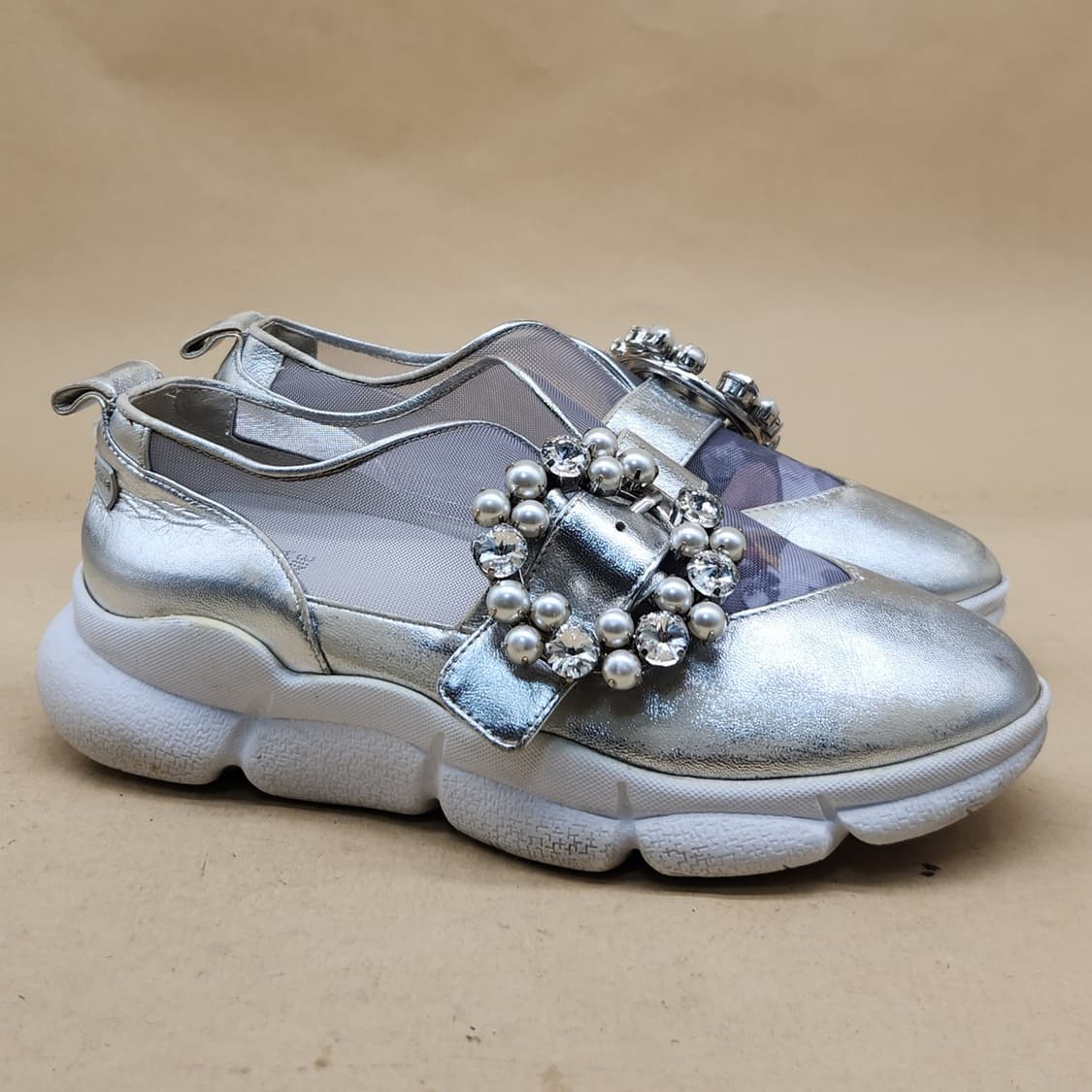 슈콤마보니 실버 여성스니커즈 235 굽4 상품이미지1