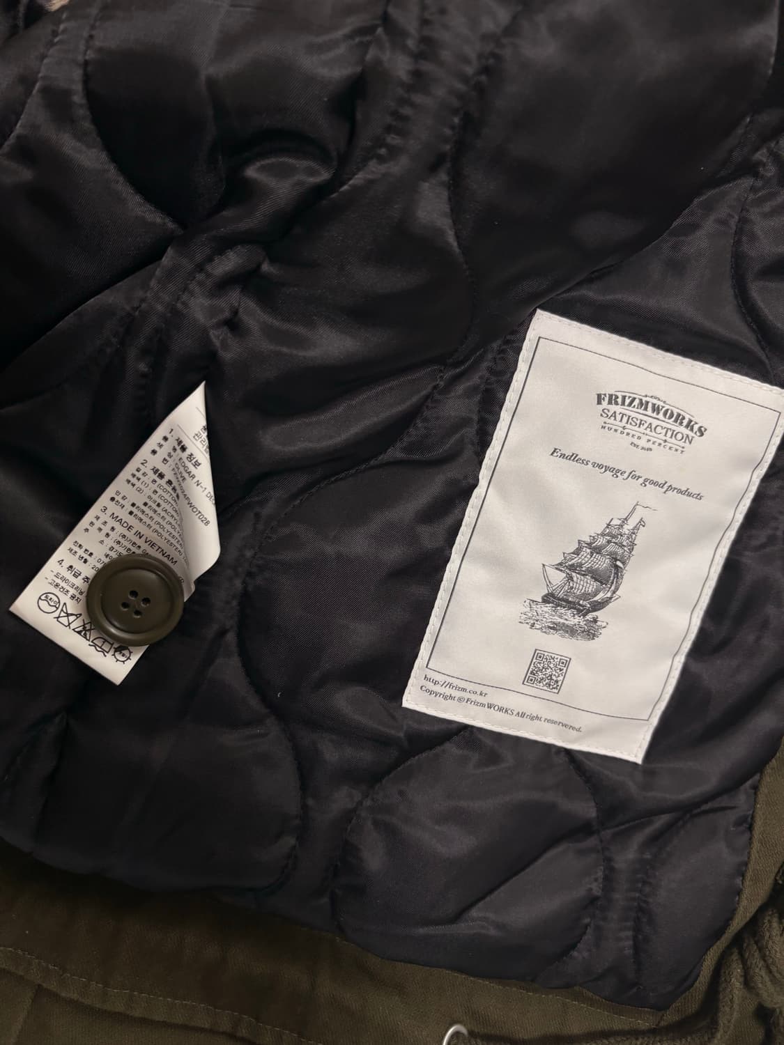 프리즘 웍스  edgar n-1 deck jaket_olive m사이즈 상품이미지3