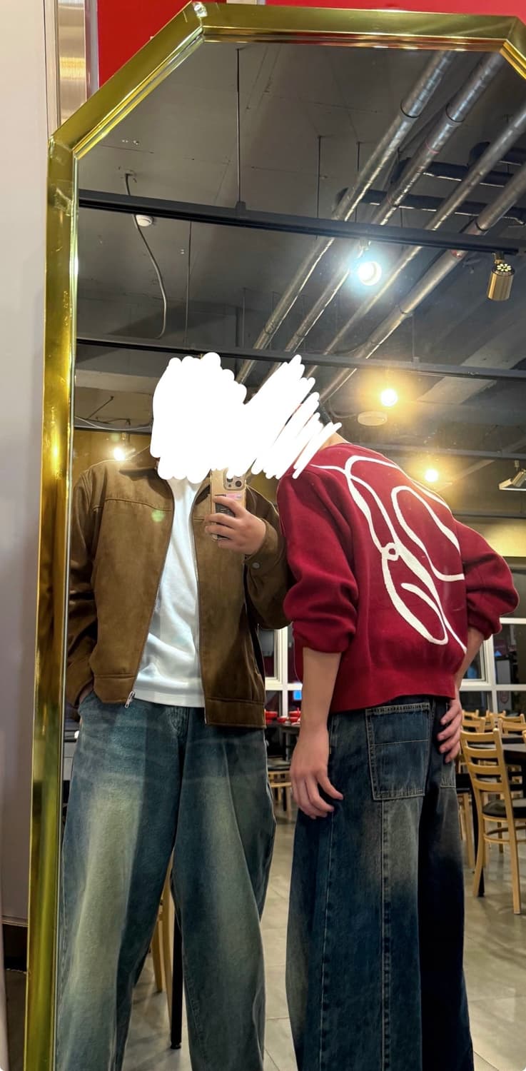 배드블러드 클래식 빅로고 크루넥 스웨터 레드M 상품이미지5