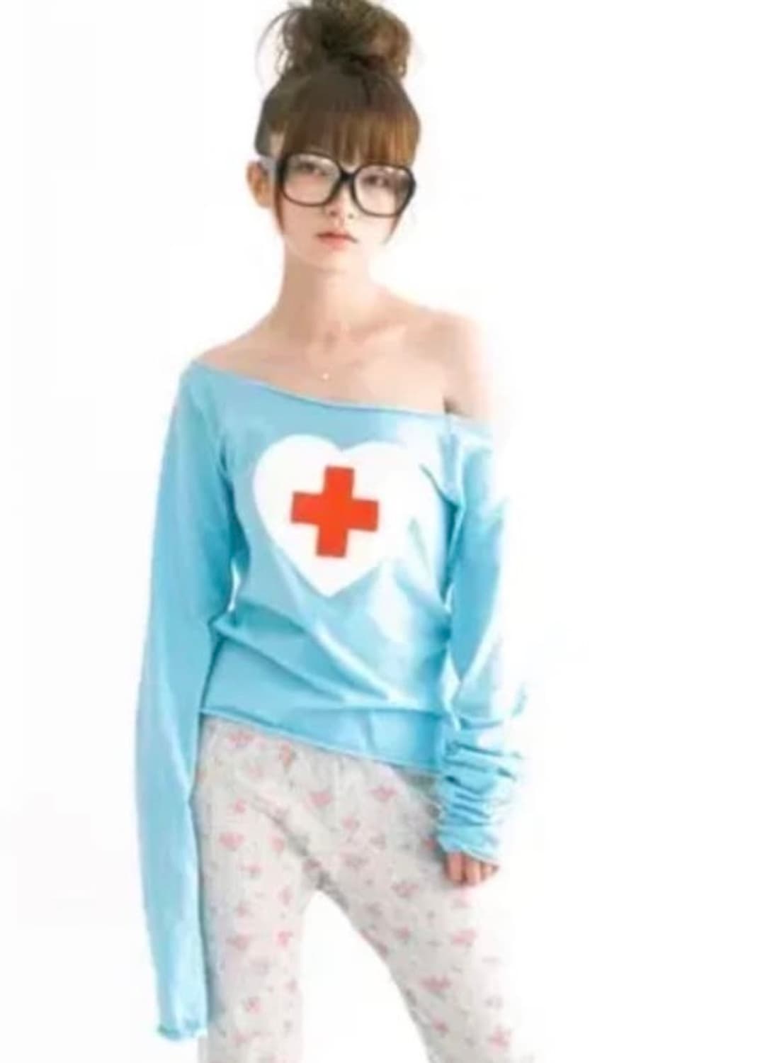 샵페어리 하트 컷오프 티셔츠 mint 상품이미지1