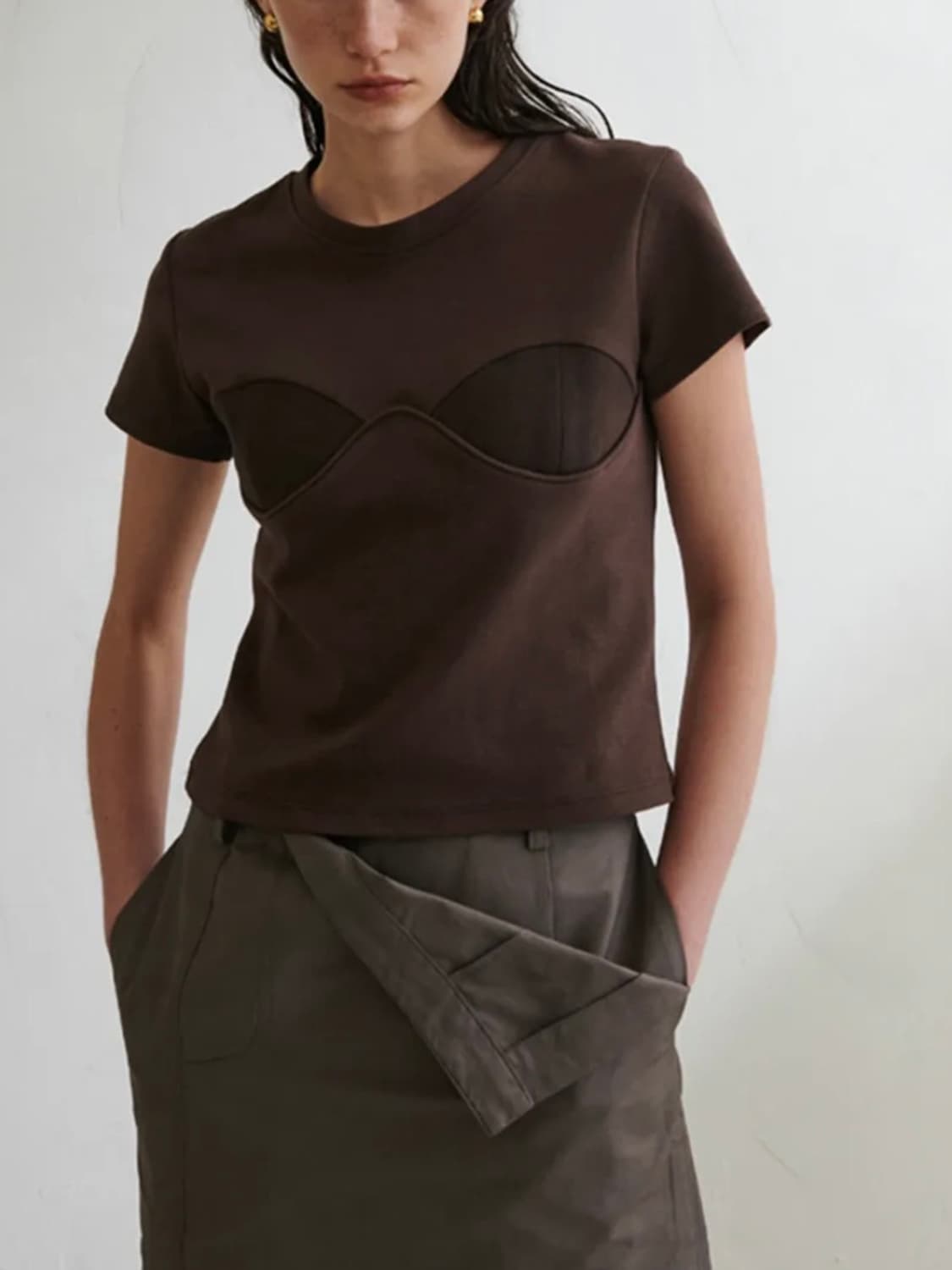 Signature half tee brown 상품이미지2