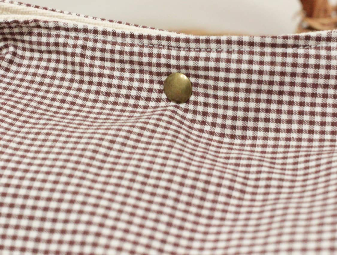 핸드메이드 브라운체크 가방 원핸들백 상품이미지8