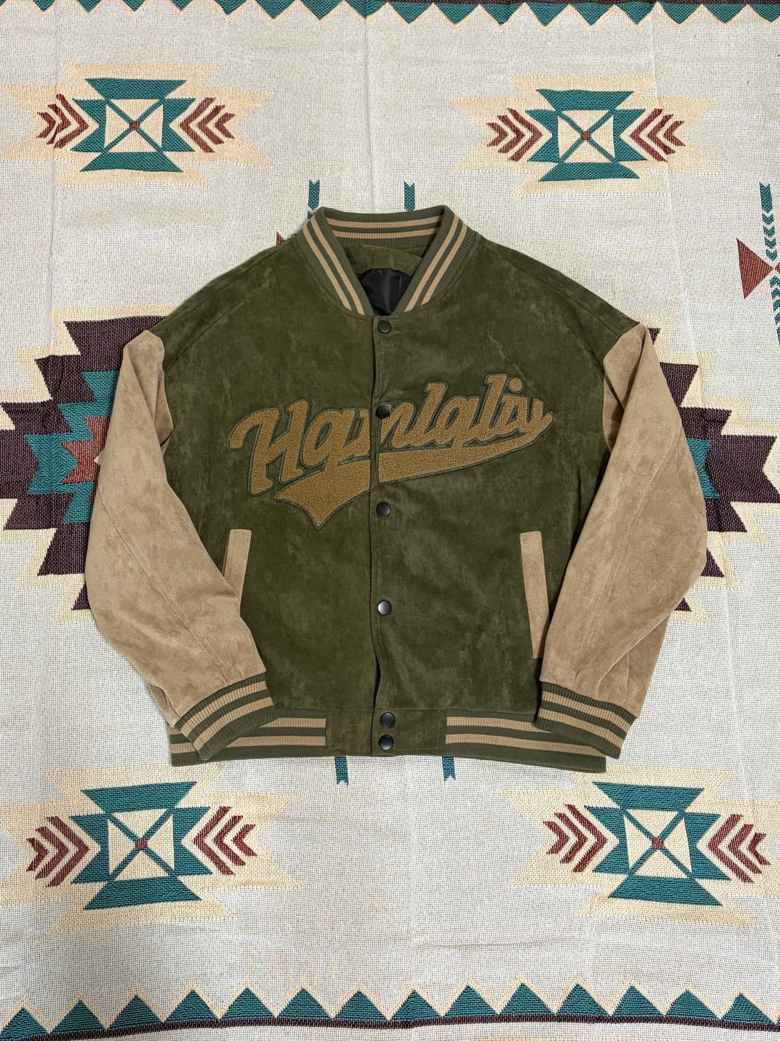 90s 하나릴리 스웨이드 바시티 스타디움 자켓 상품이미지1