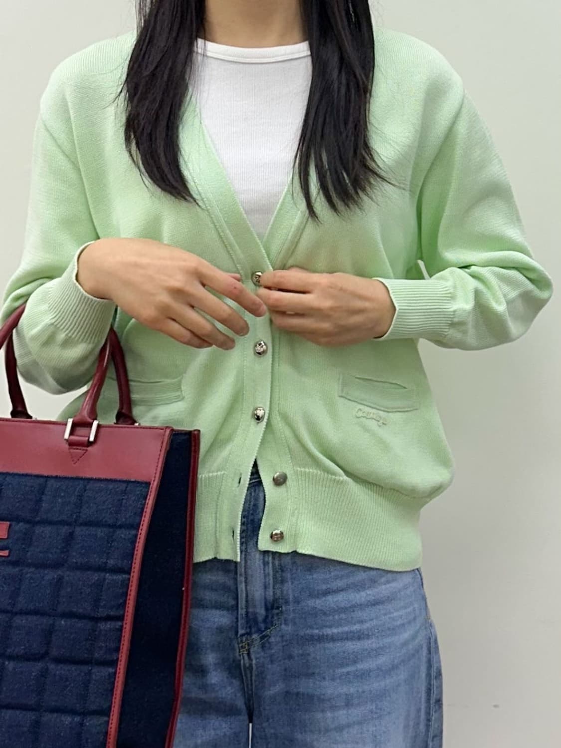 courreges / 꾸레쥬 루즈핏 브이넥 코튼 가디건  상품이미지10