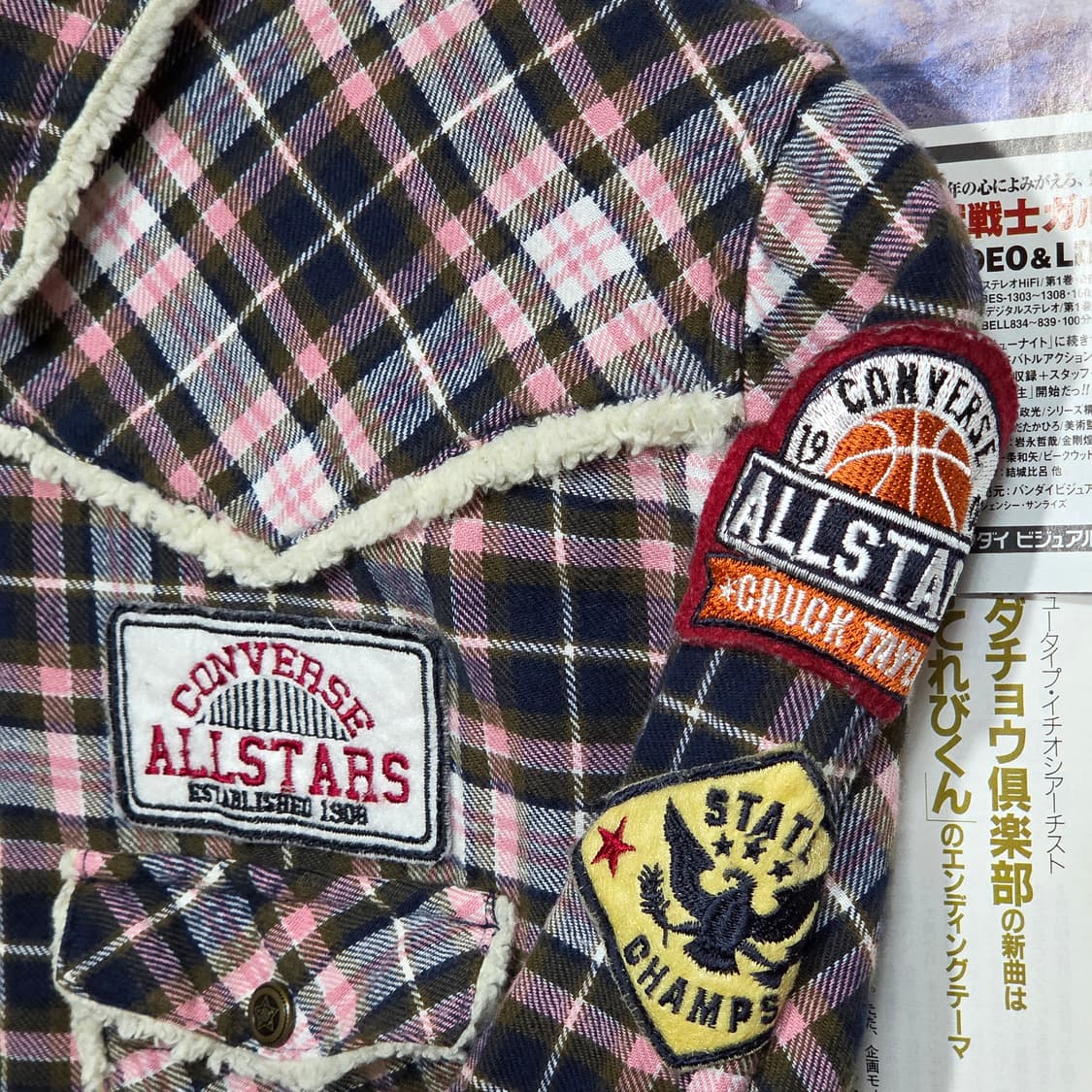 컨버스 JPN 퍼 포인트 핑크 웨스턴 체크 셔츠 상품이미지3