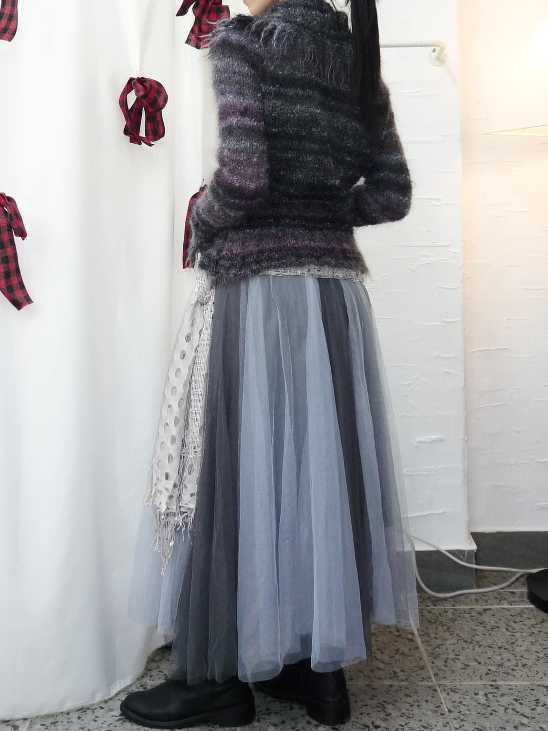 silver haze veil skirt 상품이미지3
