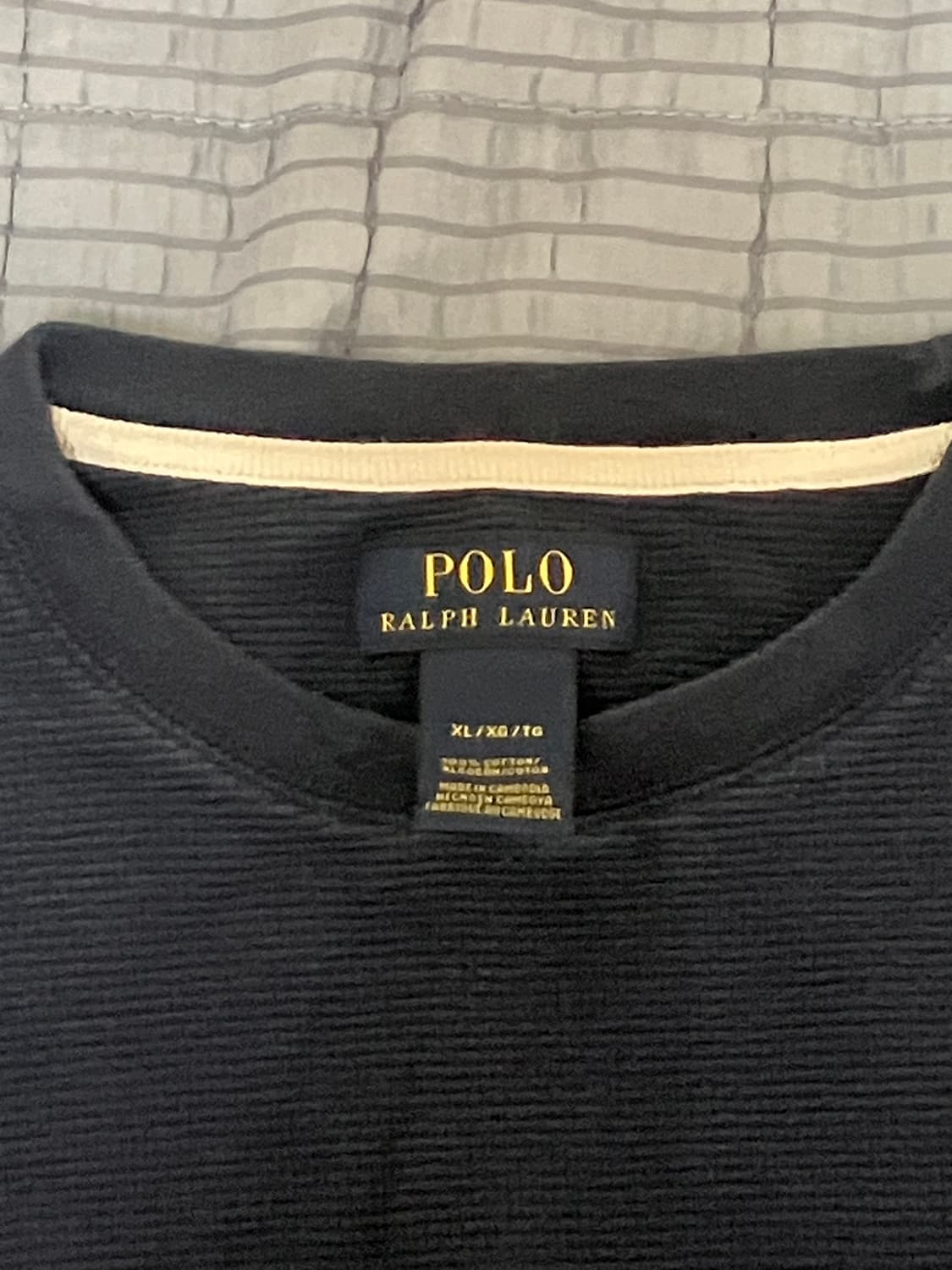 (XL) 폴로 와플 롱슬리브 네이비 와플티 polo 상품이미지2
