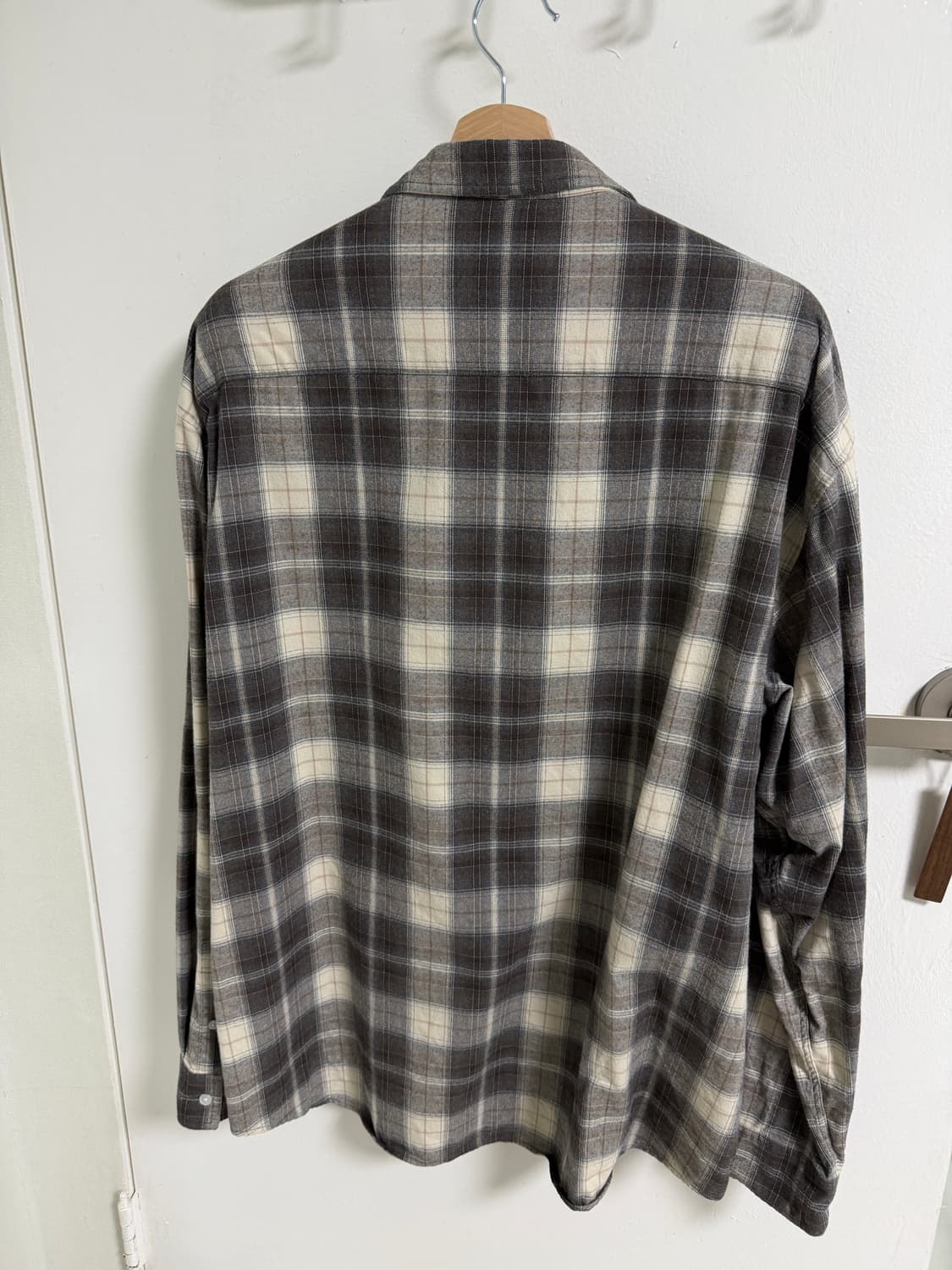 무신사스탠다드 플란넬 체크셔츠 아이보리/그레이 상품이미지2